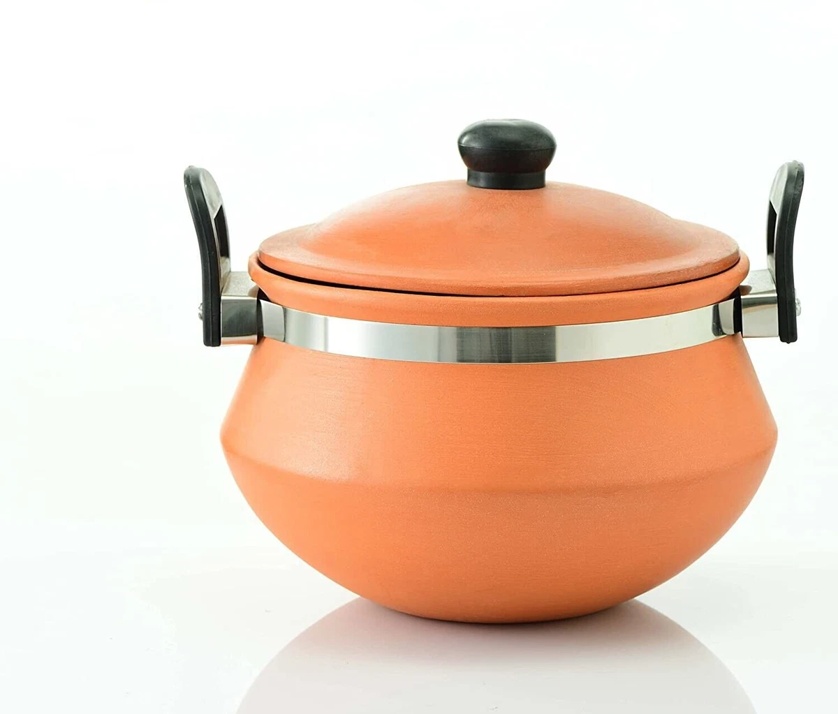 Mitti) Clay Pressure Cooker with Glass Lid (5 Litres)