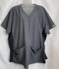 Med Couture Scrub Top Pewter Grey 7459 Nursing Medical Uniform 3XL