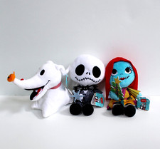 Nightmare Before Christmas Jack Skellington Sally Zero 8" Small Plush Set NEW