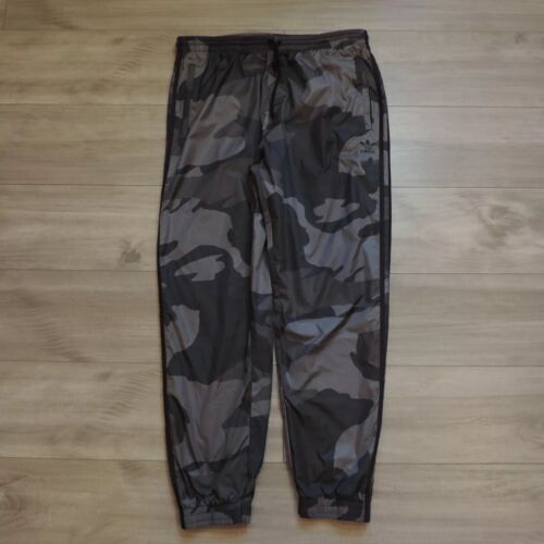 Adidas Pants Mens XL Gray Camo Joggers Trefoil 3 Stripes Track Lined Pockets