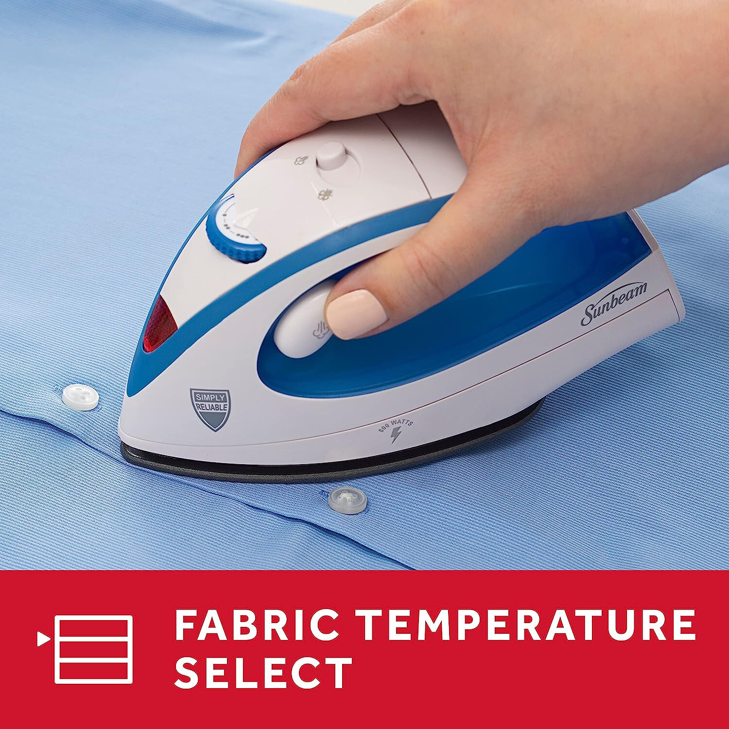 Sunbeam Hot-2-Trot Compact Travel Iron - Light Blue