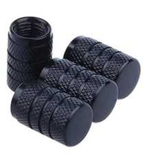 4x Auto Ventilkappen schwarz Metall Ventil Kappen Fahrrad Moped Motorrad