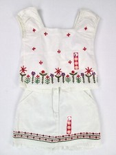 Vintage Y2K Gymboree Girl Sz 4 White Embroidered Flower Shirt Skirt Set Boho