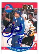 Curtis Leschyshyn autographed Hockey Card (Quebec Nordiques) 1990 Pro Set #251