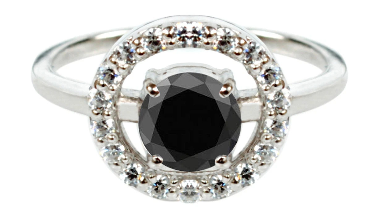 Untreated black clearance diamond ring