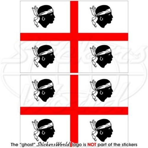 Historische Sardinien Flagge Aufkleber (2 Stück) - Vinyl | Wetterfest | Für Auto & Mehr