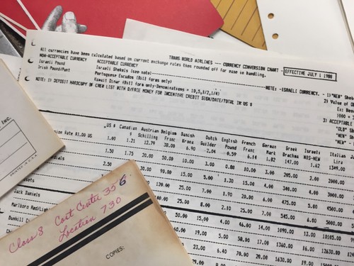 BLACK NICE! SKYWAY CASE W KEY AND CHOCK FULL OF TWA ATTENDANT PAPERWORK LOADS! - Picture 16 of 18