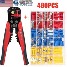 480PCS Insulated Electrical Wire Splice Terminal Spade/Crimp/Ring Connectors Kit