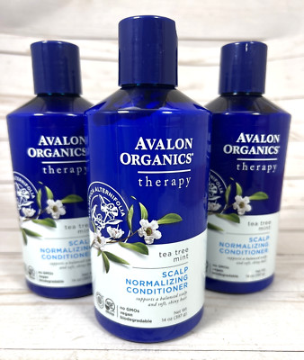 Avalon Organics Tea Tree Mint Scalp Normalizing Conditioner 14oz (3 Pack)
