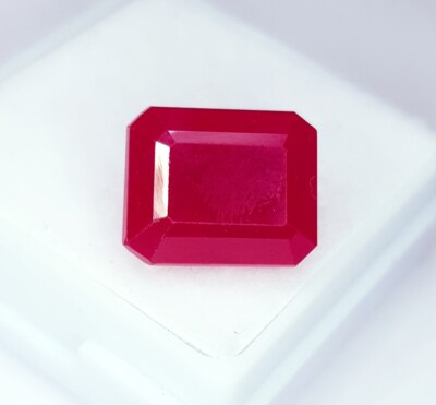 Certified Natural Opaque Ruby 8.37 Ct Looe Gemstone Emerald Cut Fine Ruby Gems