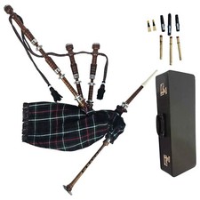 Great Highland Bagpipe Natural Wood, Hard Case MacKenzie Tartan