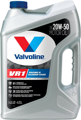Valvoline VR1 Racing SAE 20W-50 High Performance High Zinc Motor Oil 5 QT