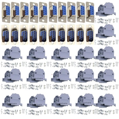 20Pcs RS232 Parallel Serial Port DB9 9 Pin D Sub Male/Female Connector + 20Pc...