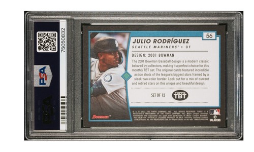 2022 Topps tbt JULIO RODRIGUEZ RC PSA 9 BLUE Throwback Thursday /10 Scarce POP1 - Picture 3 of 3