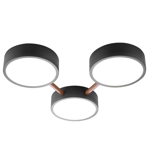 Plafoniera da Soggiorno Lampadario Camera Letto LED Dimmerabile 3 Livelli Legno - Foto 2 di 5