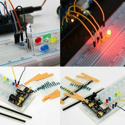 Electronics Component Kit Starter Fun Assortment 830 Tie Points Breadboard