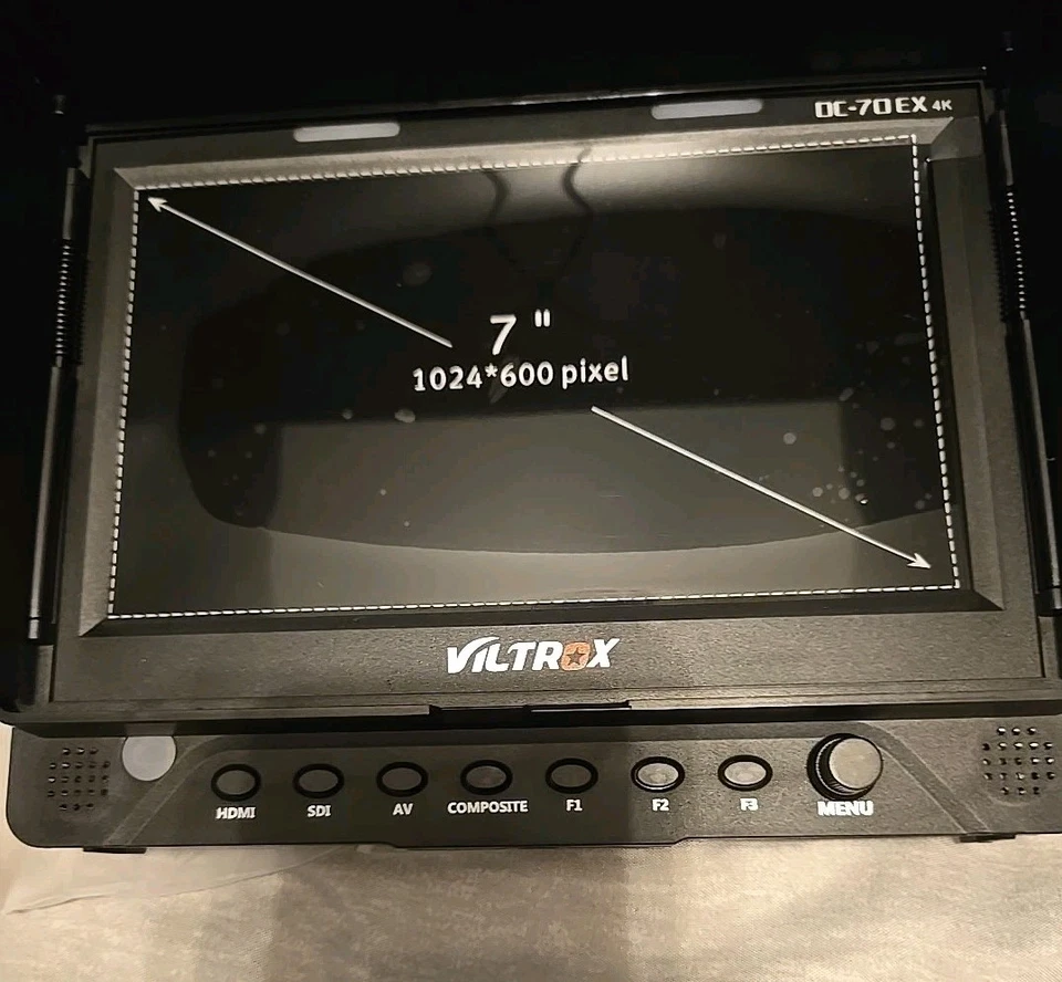 VILTROX DC-70 EX 4K 7 inch Camera Video Field Monitor HDMI AV with Sunshade Hood - Image 4 of 4