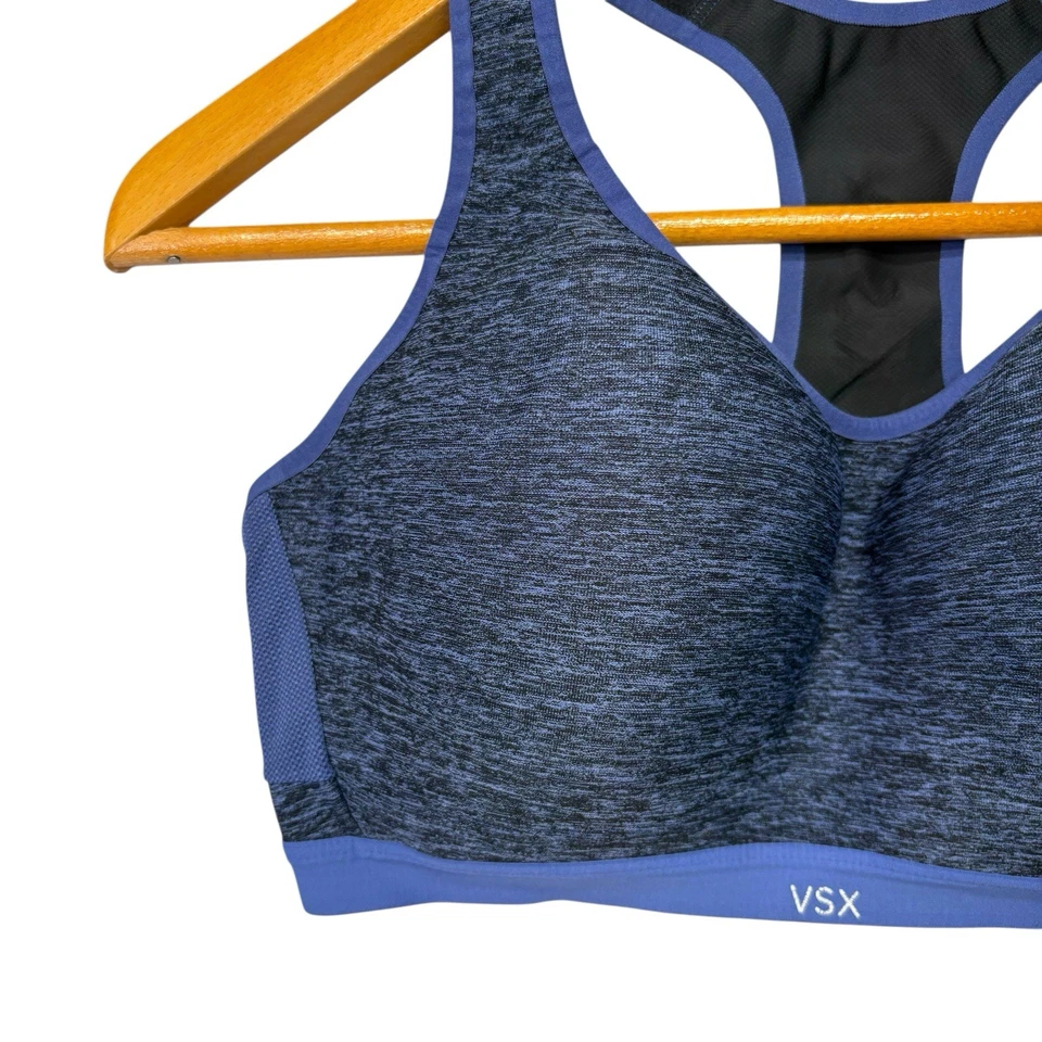 VSX Womens Sports Bra 38D Blue Pullover Racerback Push up Padded  - Image 3 of 4
