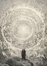 Dante and Beatrice Gaze upon Heaven Paradiso Canto 31 Engraving Poster Art Print