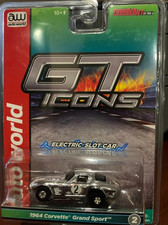 Auto World SC415 Tjet UltraG GT Icons 64 Corvette Grand Sport chrome HO Slot Car