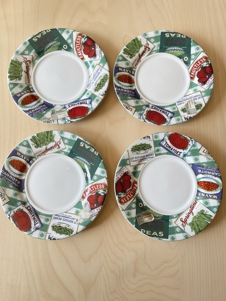 Juego de 4 platos de postre de pan de verduras americanas Fitz & Floyd Country