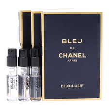 CHANEL BLEU DE CHANEL L'EXCLUSIF 1.5ml .05fl oz x 3 COLOGNE SPRAY SAMPLE VIALS