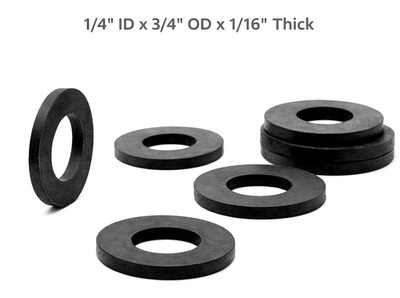 1/4'' ID x 3/4'' OD x 1/16'' EPDM Rubber Flat Washers Powersports Repair Seals
