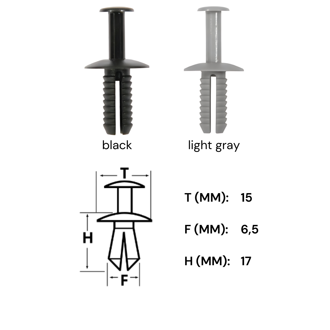 5X Verkleidung Abdeckung Befestigung Klips Spreizniet FüR Bmw 6,5 Mm Schwarz-image