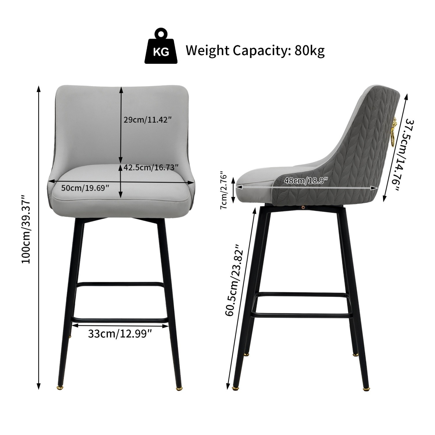 High-end Counter Height Bar Stool Microfiber Leather Upholstered Accent Barstool