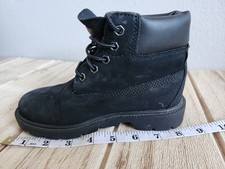 Timberland 8  In. Kids Youth Size 13 Black Nubuck Waterproof Boys/Girls