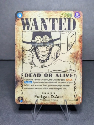 #ad Portgas.D.Ace 119 Wanted Poster OP13 119 Carrying On His Will Foil $750.00