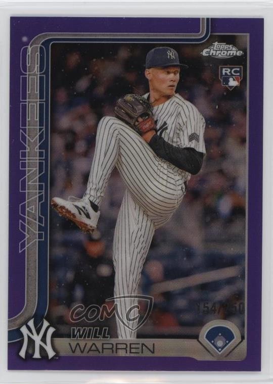 2025 Topps Chrome Purple Refractor 154/250 Will Warren #81 Rookie RC 1l96