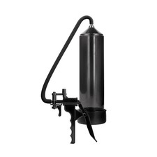 schwarze Elite Penis Pumpe mit Pistolengriff & Silikon Manschette