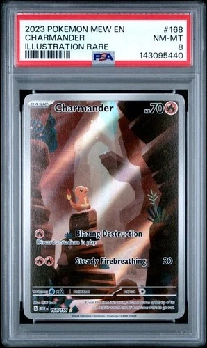 2023 Pokemon Mew EN #168 Charmander Illustration Rare PSA 8