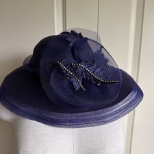 Women s Bellini Originals Purple Wide Brimmed Rhinestones Formal Derby Hat