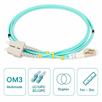 Extralink LWL Patchkabel LC/UPC auf SC/UPC OM3 Multimode Duplex