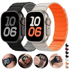 Magnetic Silicone Band For Apple Watch Ultra 4 3 49MM S12 11 10 9 8 7 6 SE Strap