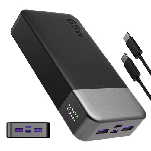JUOVI Power Bank 20000mAh 65W Fast Charging Portable External Battery Backup US - product listing photo