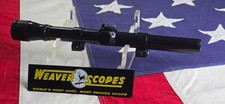 Weaver Blue Ring D4 Rifle Scope USA Made w/ Scope Rings Plex Duplex Reticle