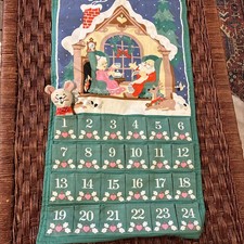 Calendario dell'avvento Avon vintage anni 80 con conto alla rovescia topo orig per Natale Babbo Natale 1987