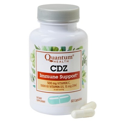 3/26 Quantum Health CDZ Immune Support Supplement Vitamin C 500 mg, Vitamin D 10