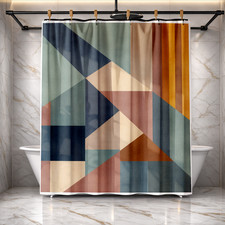 Abstract Colorful Geometric Art Shower Curtain 72x72 Polyester Modern Decor