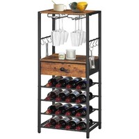Weinregal FüR 16 Flaschen, Flaschenregal Holz Mit 6 Ebenen, Weinschrank,...
