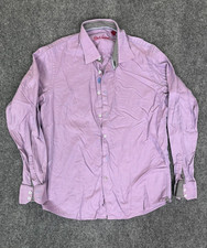 Robert Graham Button Up Shirt Mens Purple Diamond Pattern Long Sleeve Size XL