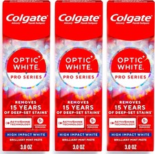Colgate Optic White Pro Series High Impact White, 3 Pack, Teeth Whitening Toothp
