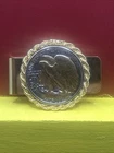 Vintage 1946 Gold Plated Walking Liberty Half Dollar Money Clip -  Silver Coin