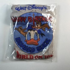 Vintage Disney Donald Duck Ringer T-Shirt Happy Birthday 1984 Youth 14-16NEW