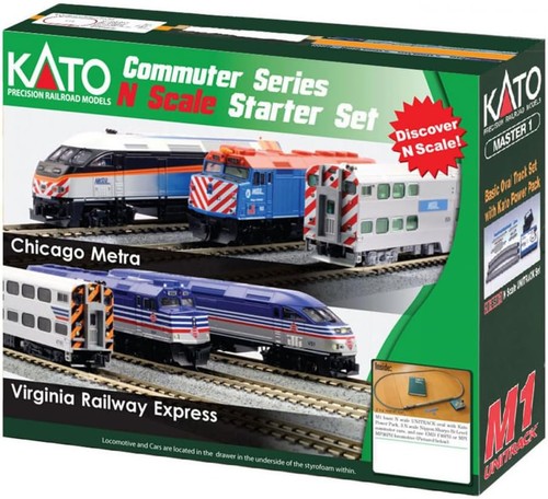 Juego de inicio Kato 1060031 N MP36PH Gallery Bi-Level Commuter Chicago Metra | Condition: New