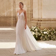 Summer Lace Beach Wedding Dress Bohemian Sleeveless 2026 Backless Bridal Gown