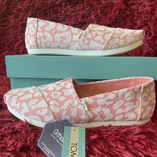 NWT Toms Coral Almond (Pink) Flocked Glitter ...